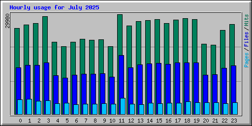 Hourly usage for July 2025